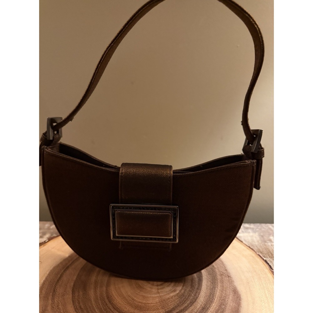STUART WEITZMAN Bronze Crescent Buckle Flat Mini‎ Bag Cocktail Evening